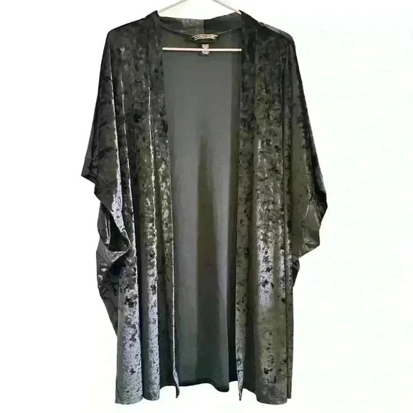 Victoria's Secret Other - Victoria’s Secret Black/Green Velvet Robe